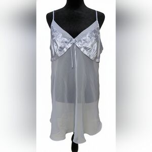 Seductive Wear by Cinema Etoile Baby Blue Sheer Babydoll Chemise XL Vintage